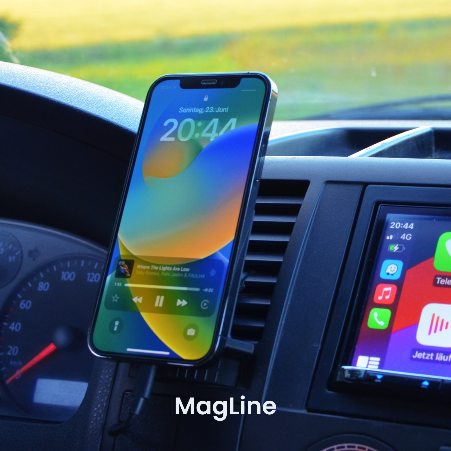Handyhalterung VW T5 | MagSafe | CarPlay | AndroidAuto | Wireless-Charging