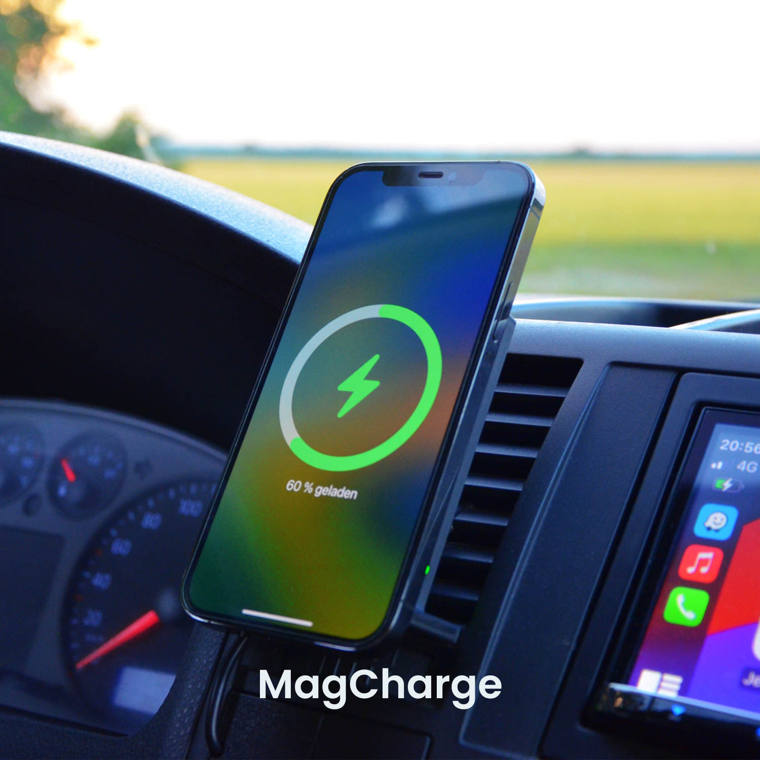 Handyhalterung VW T5 | MagSafe | CarPlay | AndroidAuto | Wireless-Charging