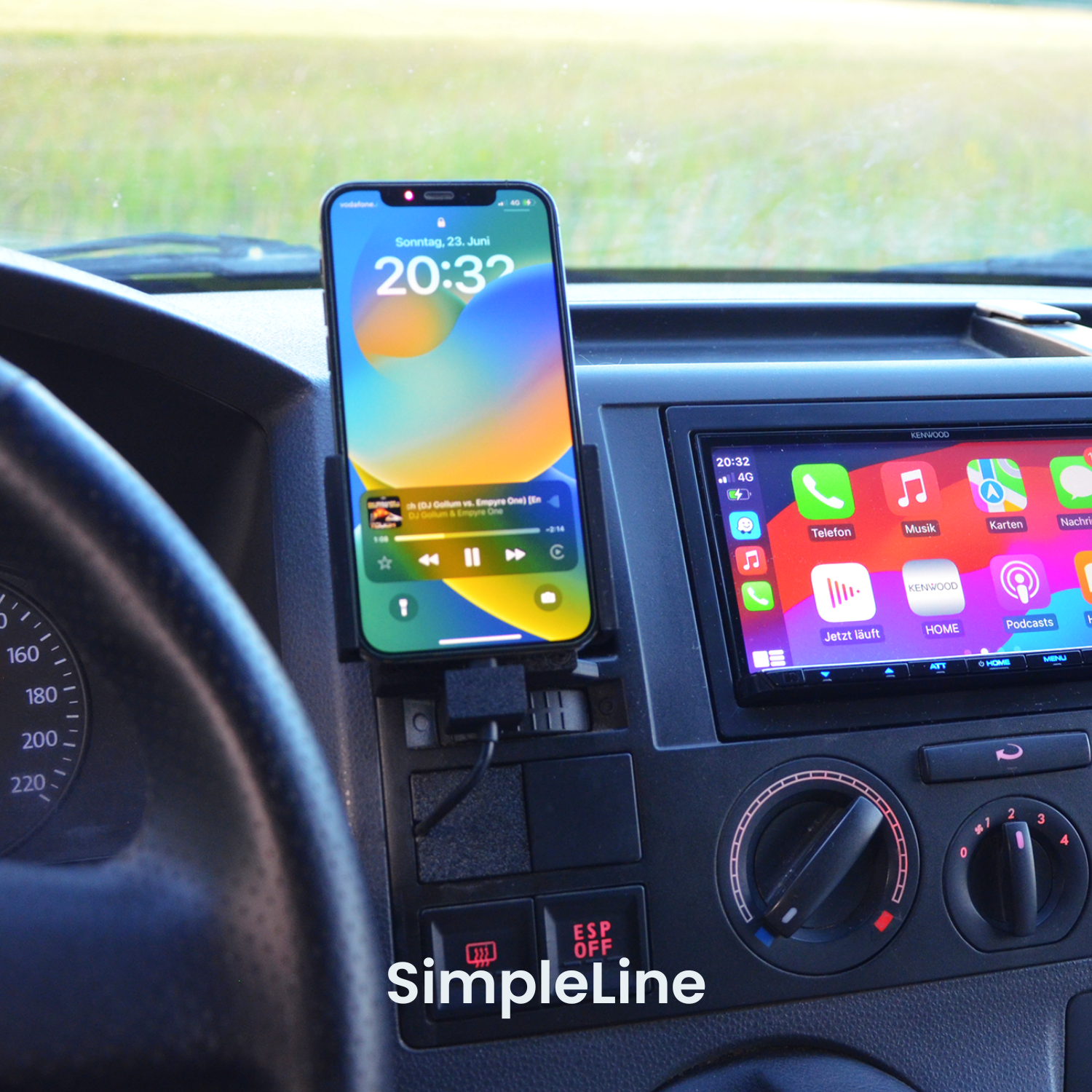 Handyhalterung VW T5 | MagSafe | CarPlay | AndroidAuto | Wireless-Charging