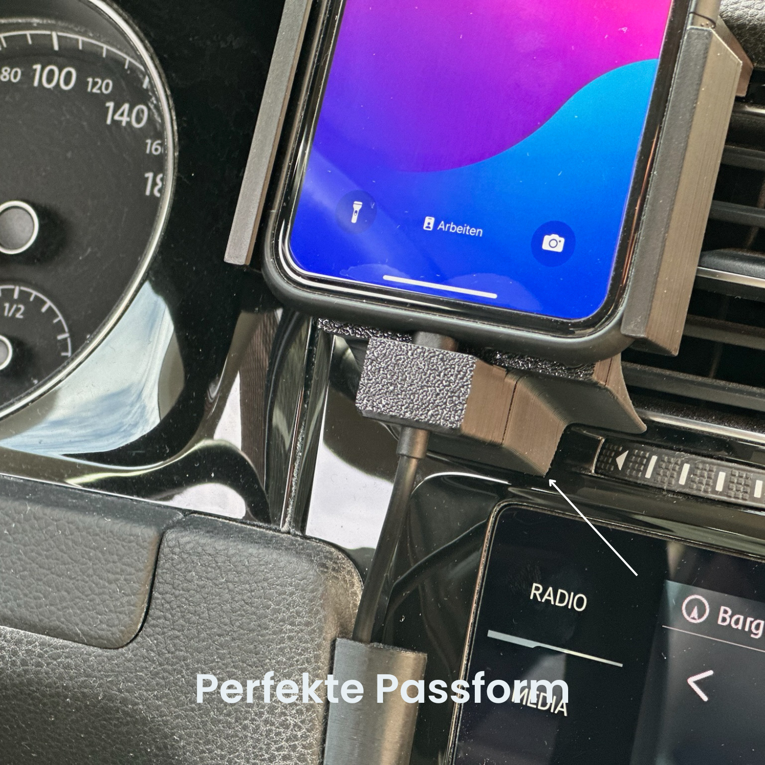 Handyhalterung VW Golf 7 | MagSafe | CarPlay | AndroidAuto | Wireless-Charging