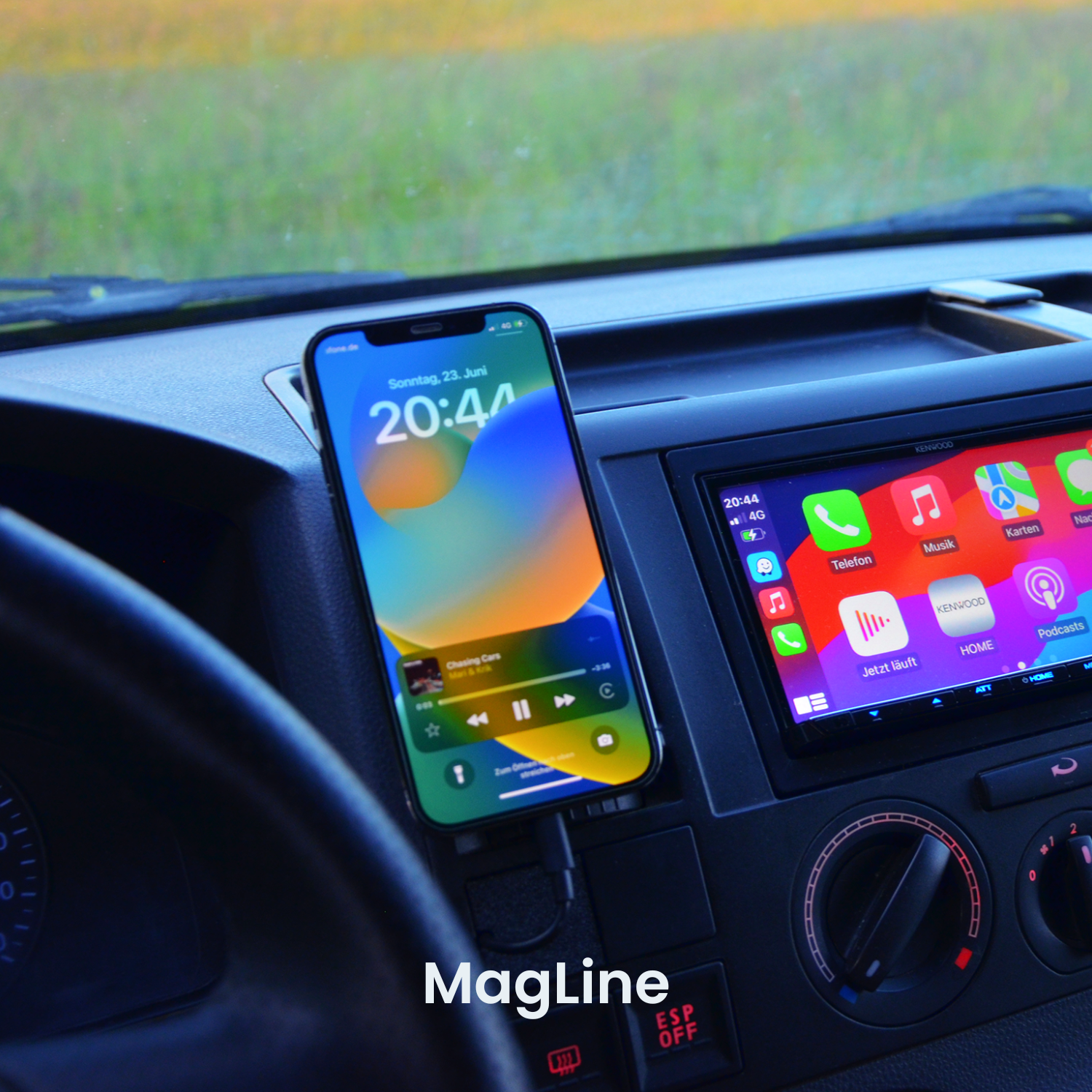 Handyhalterung VW T5 | MagSafe | CarPlay | AndroidAuto | Wireless-Charging